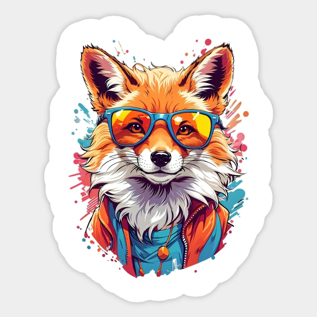 Cool Fox in Sunglasses Sticker by NordicBadger